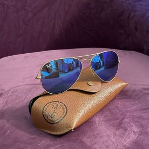 Ray Ban 3025 AVIATOR FLASH LENSES- blue/gold